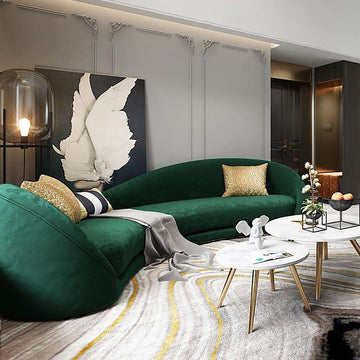 Luxury Green Velvet Upholstered Sofa 3-Seater Sofa Solid Wood Frame 82.7" Sofa-Richsoul-Furniture,Living Room Furniture,Sofas & Loveseats
